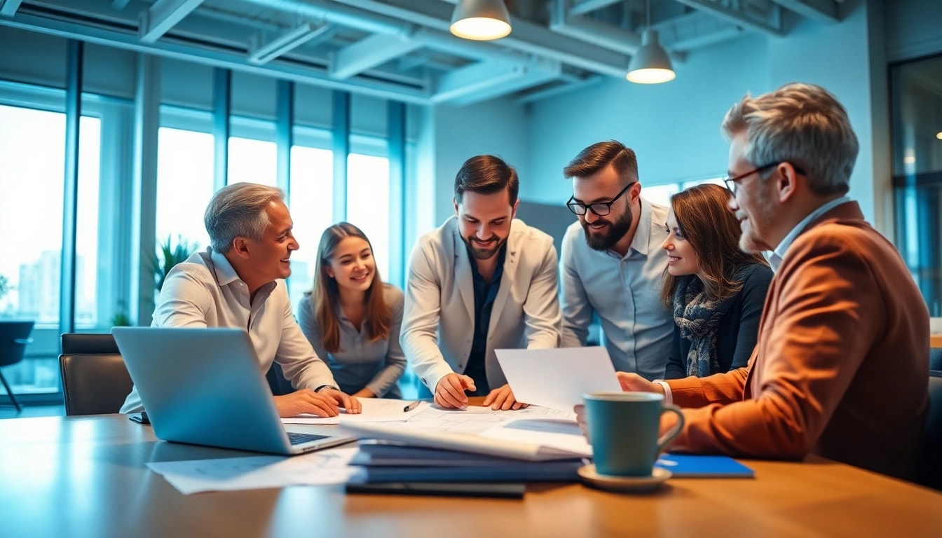 Headhunter Ingenieure in einem modernen Büro bei der Diskussion über ein Projekt.