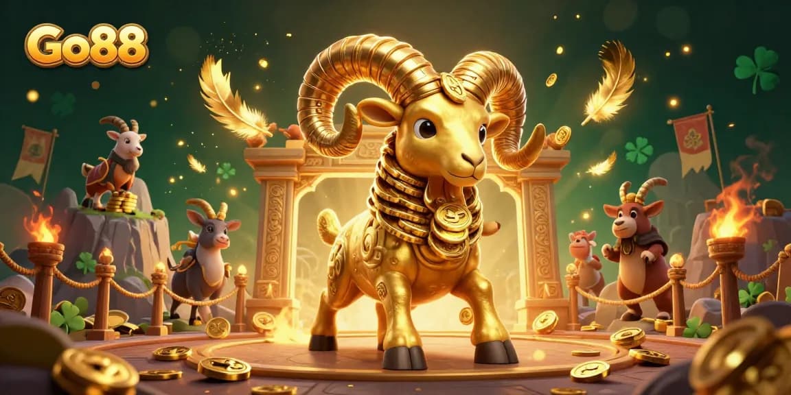 Engage in exhilarating gameplay with Go88, featuring energetic characters charging into action in a vibrant casino setting.
