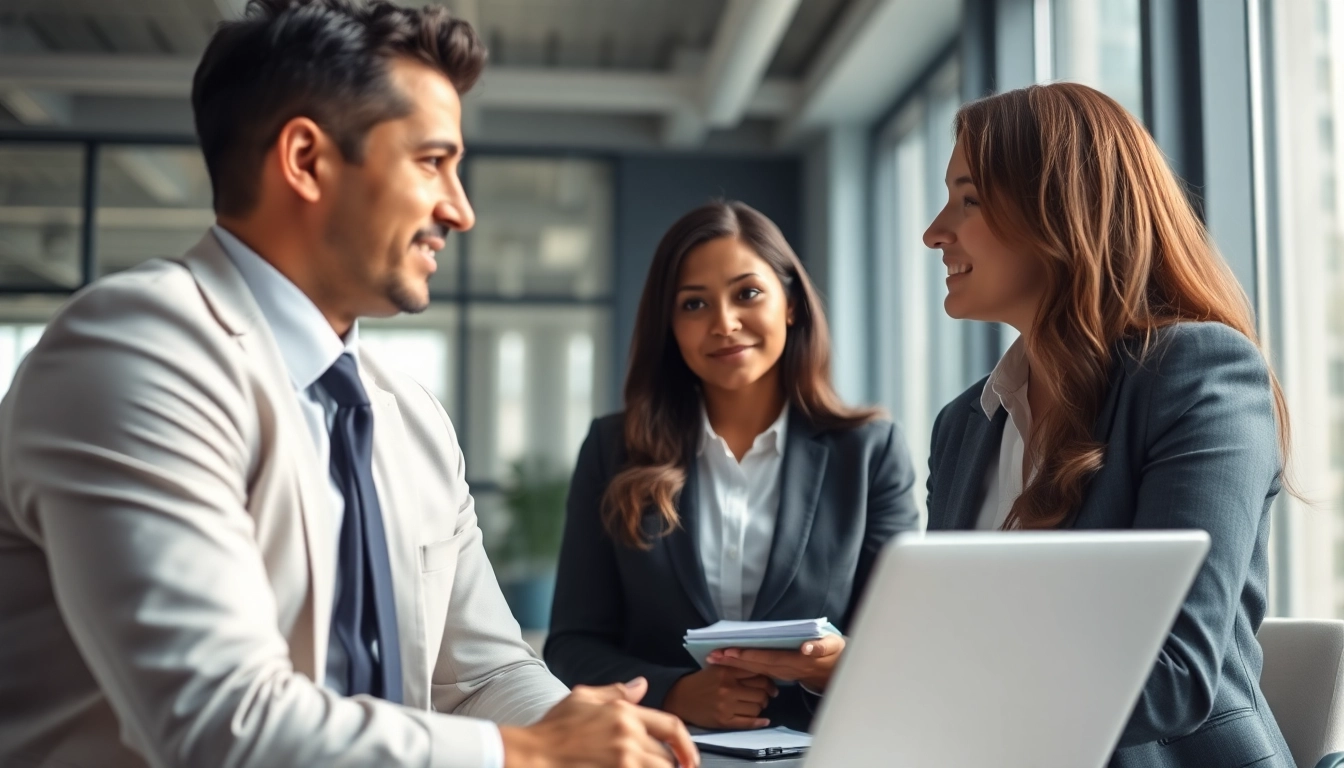 Professioneller Headhunter Schweiz führt ein Gespräch mit einem Kandidaten in einem modernen Büro.