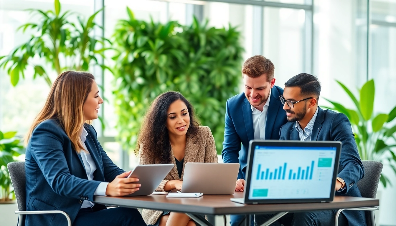 SAP ERP team collaboration in a bright modern office environment.