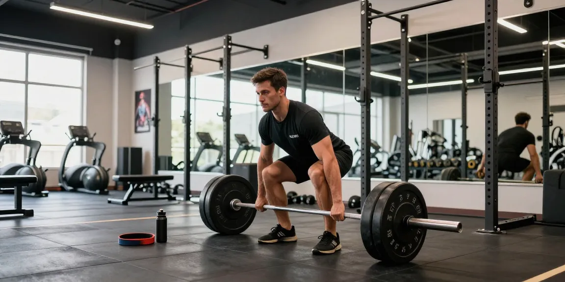 Global Pharma Steroids im Fitnessstudio: Athlet beim Gewichtheben in motivierender Umgebung.