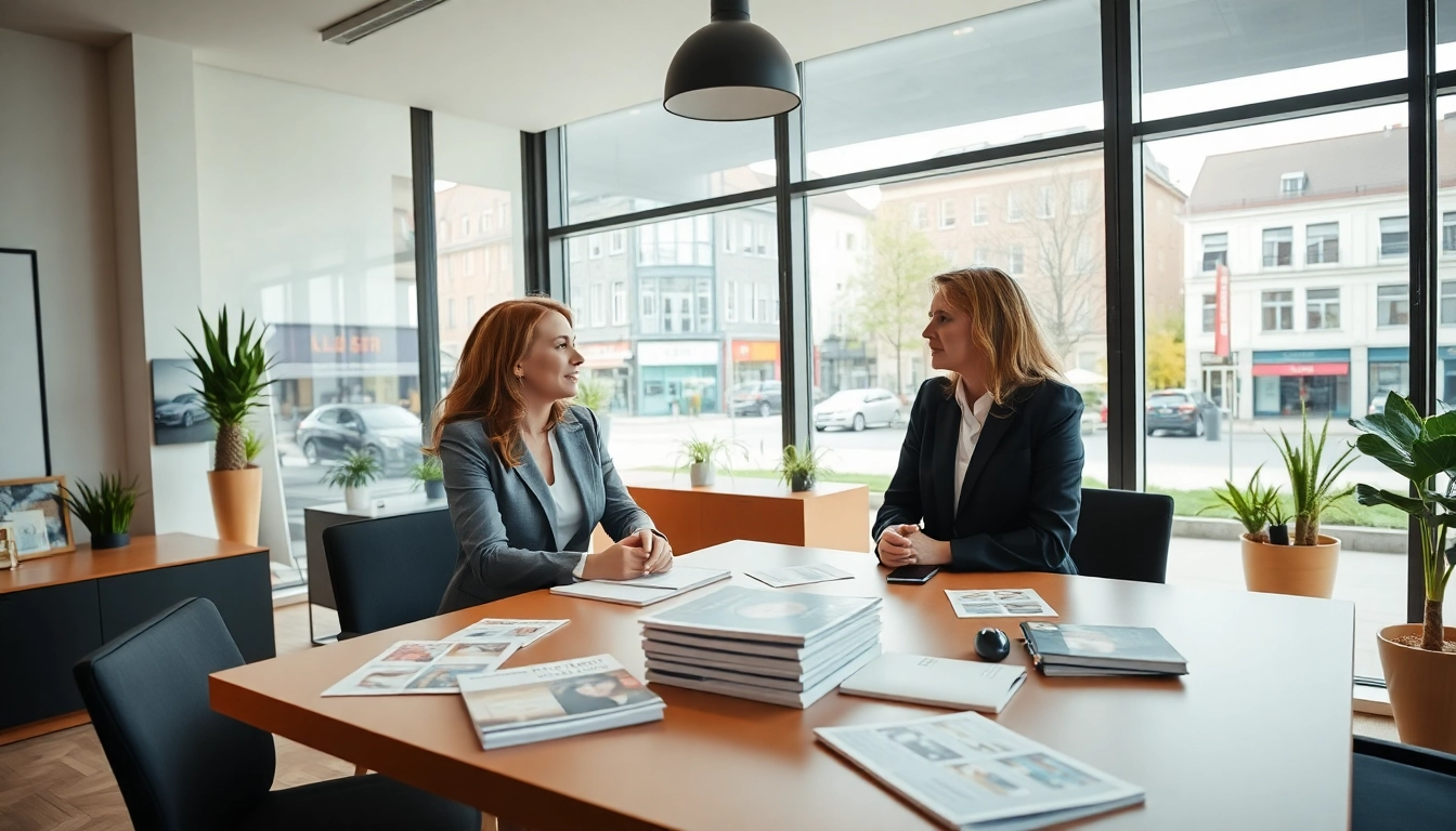 Immobilienmakler Frankfurt Eschersheim berät Kunden in modernem Büro.