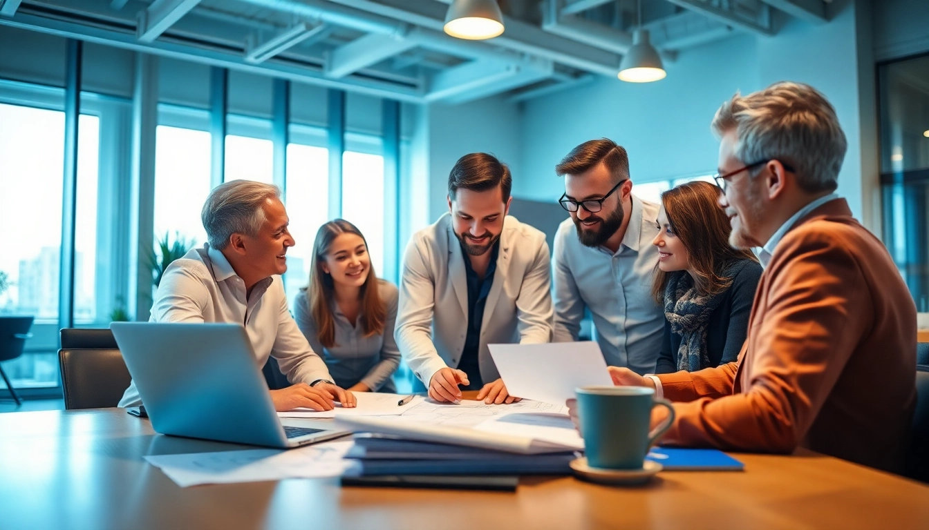 Headhunter Ingenieure in einem modernen Büro bei der Diskussion über ein Projekt.