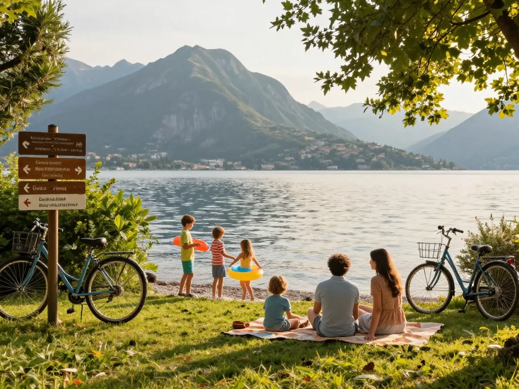 Gardasee Reisetipps: Familie genießt einen Urlaub am See mit malerischen Ausblicken.