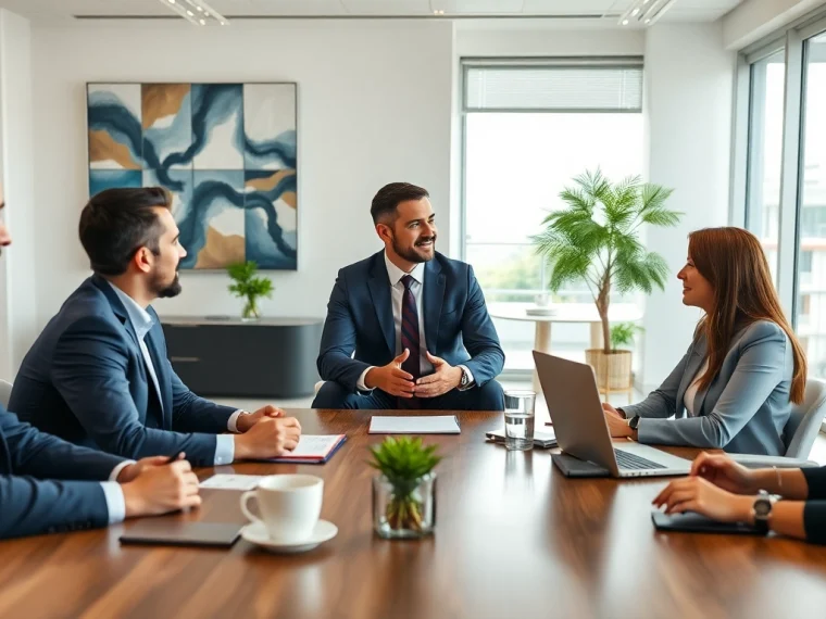 Headhunter Schweiz interviewt Kandidaten in einem modernen Büro