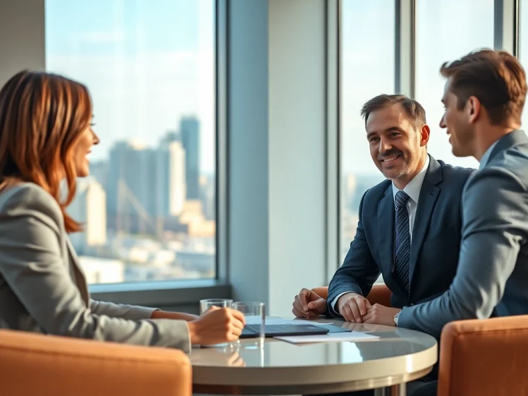 Hochqualifizierter Headhunter Schweiz berät einen Kandidaten in einem modernen Büro