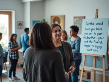 Mental health awareness gathering showcasing supportive conversations and community engagement.