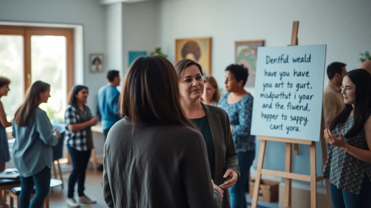 Mental health awareness gathering showcasing supportive conversations and community engagement.