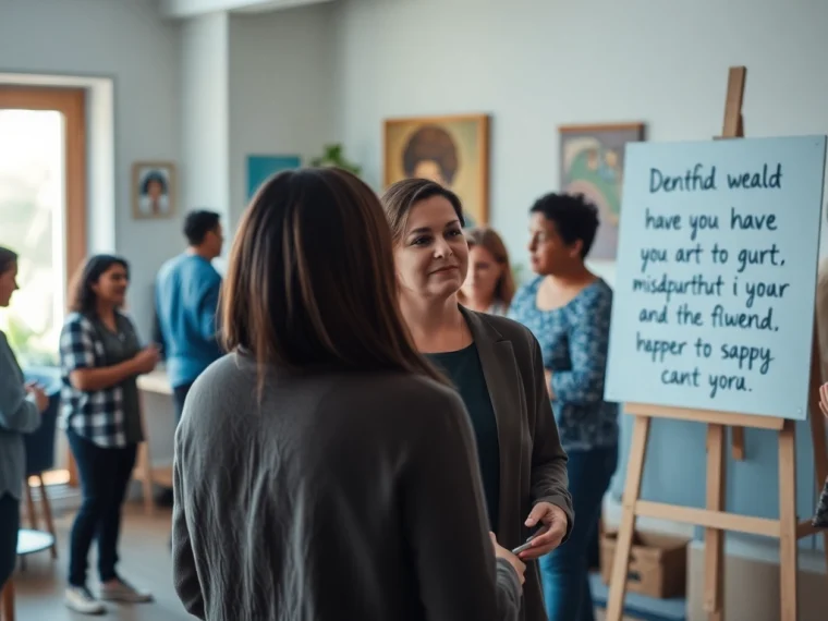 Mental health awareness gathering showcasing supportive conversations and community engagement.