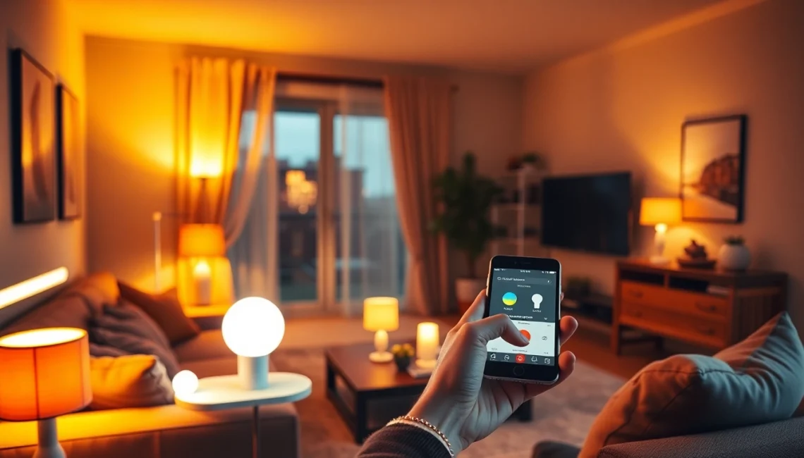 Hue Bridge Pro Migration ermöglicht intelligente Wohnraumbeleuchtung mit nahtloser Geräteintegration in einem gemütlichen Wohnzimmer.
