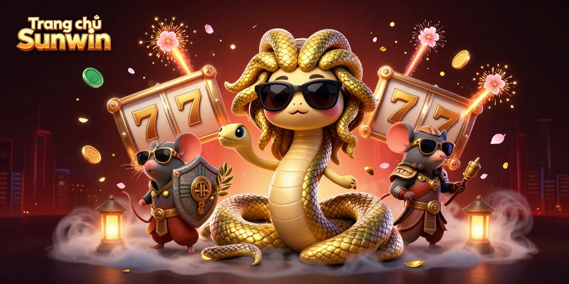 Engage with the lively Trang chủ Sunwin 3D illustration featuring Medusa and dynamic casino elements.