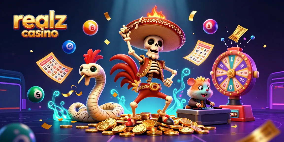 Engage with realz casino's vibrant atmosphere showcasing fun characters in dynamic gaming action.